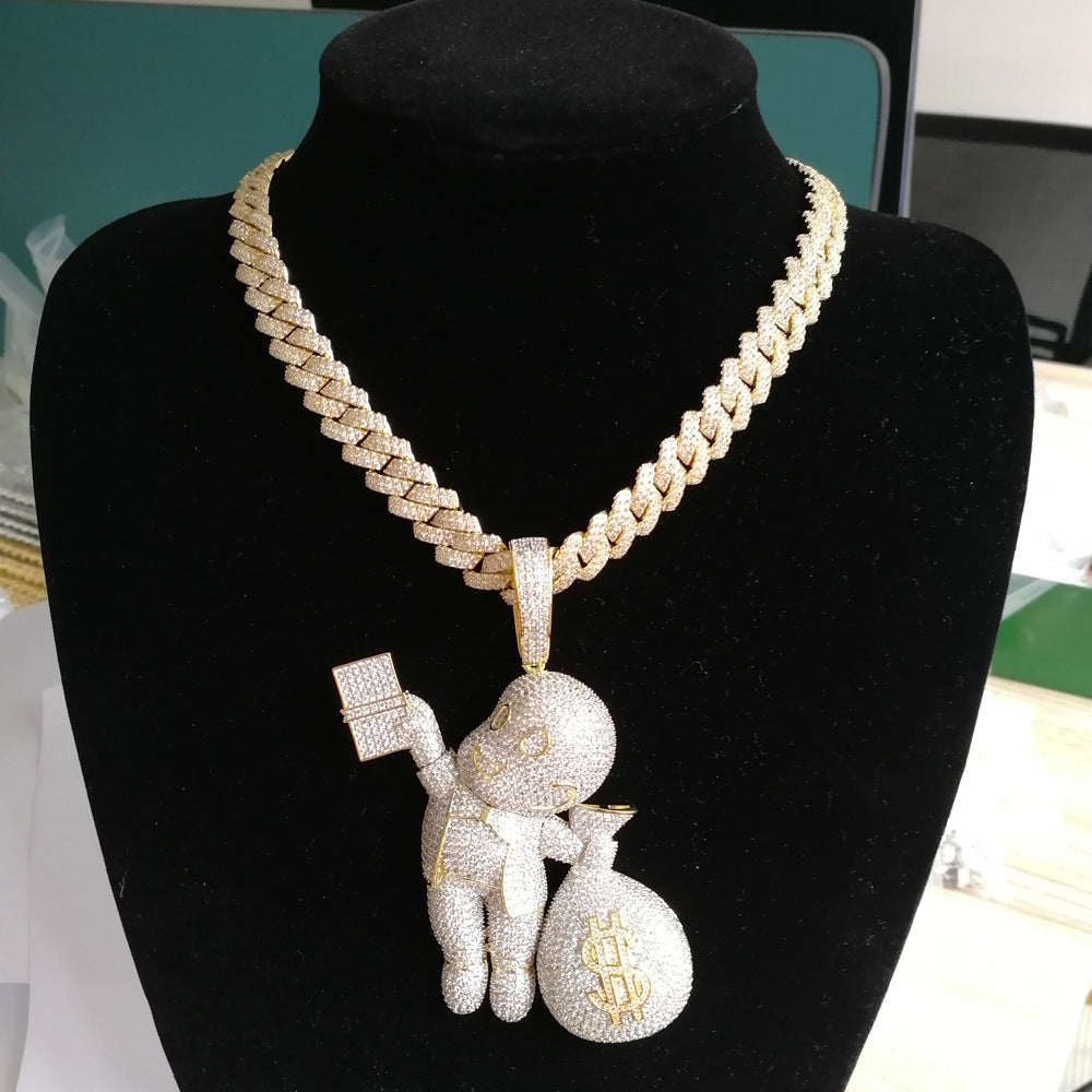 Two-color White Zirconium Necklace Bald Hand-held USD – Gods Minerals.co