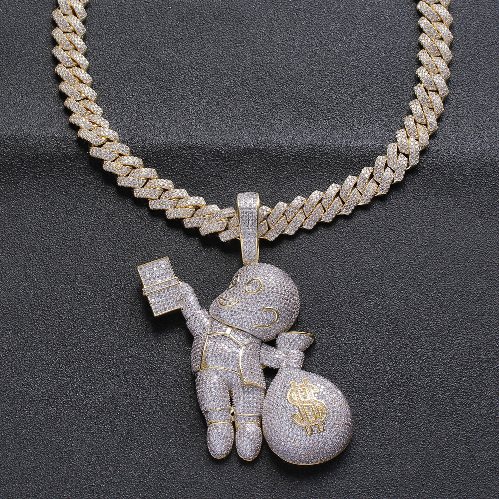 Two-color White Zirconium Necklace Bald Hand-held USD – Gods Minerals.co