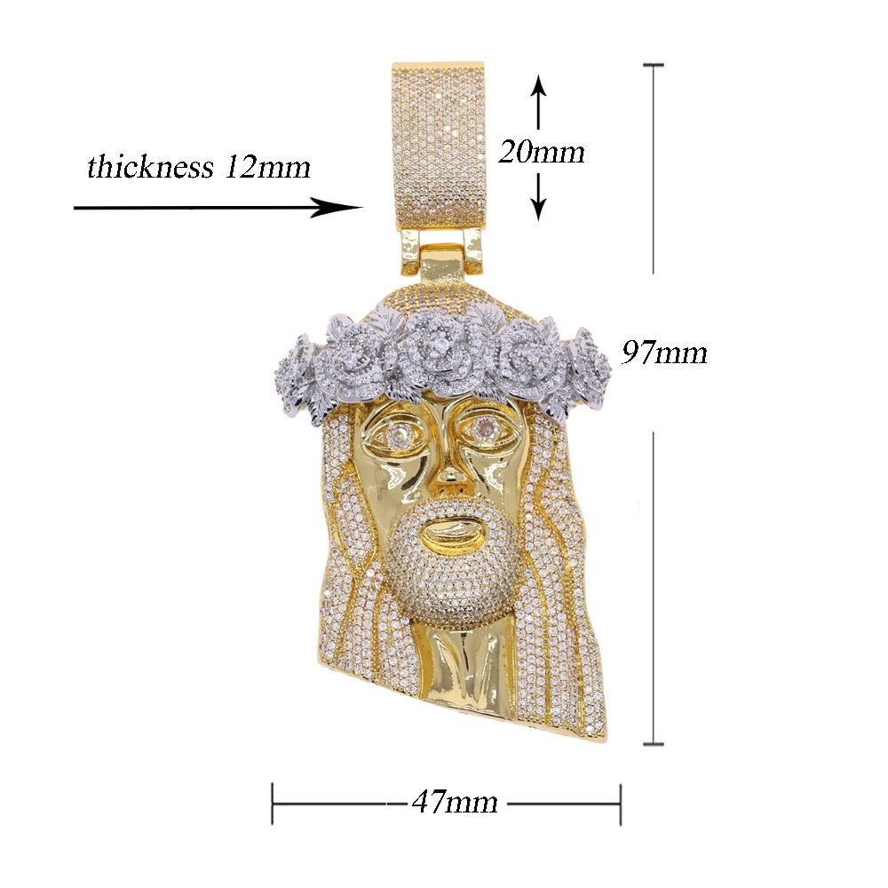 New Stylish Rose Flower Profile Picture Zircon Pendant Necklace – Gods ...